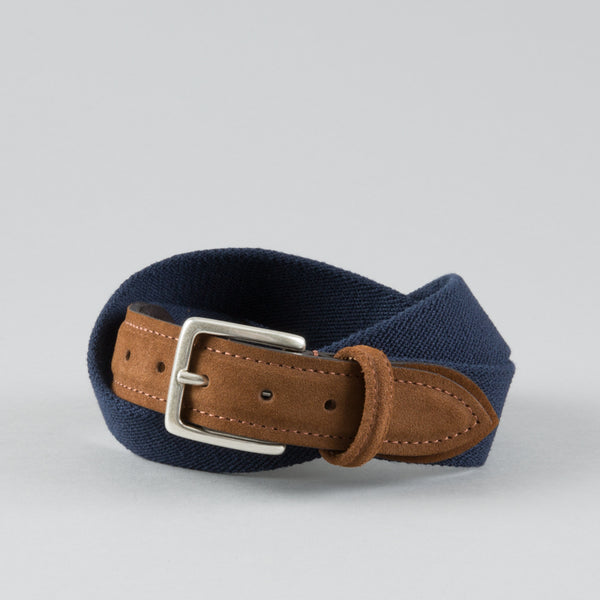 ANDERSON'S-STRETCH CANVAS BELT NAVY/SNUFF-Supply & Advise
