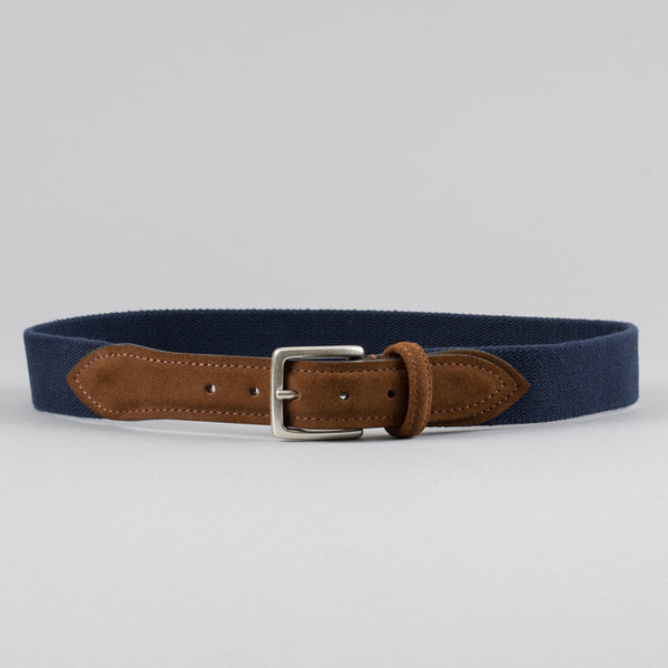 ANDERSON'S-STRETCH CANVAS BELT NAVY/SNUFF-Supply & Advise