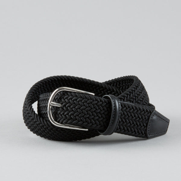 ANDERSON'S-STRETCH WOVEN BELT BLACK-Supply & Advise