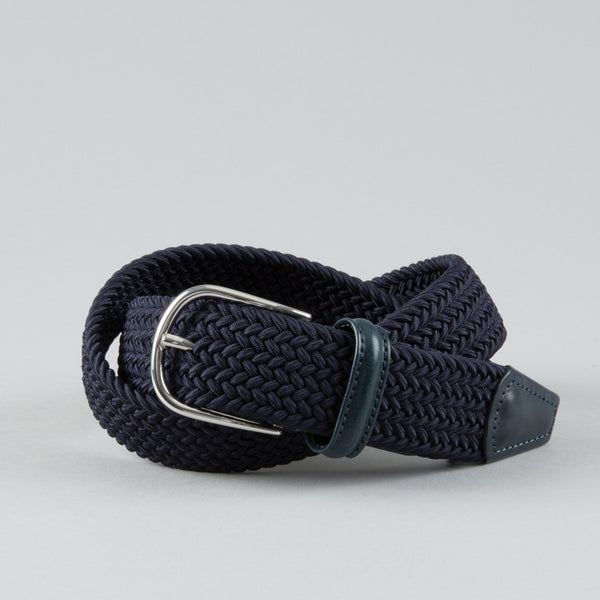 ANDERSON'S-STRETCH WOVEN BELT NAVY-Supply & Advise