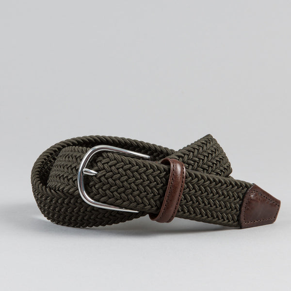 ANDERSON'S-STRETCH WOVEN BELT OLIVE-Supply & Advise