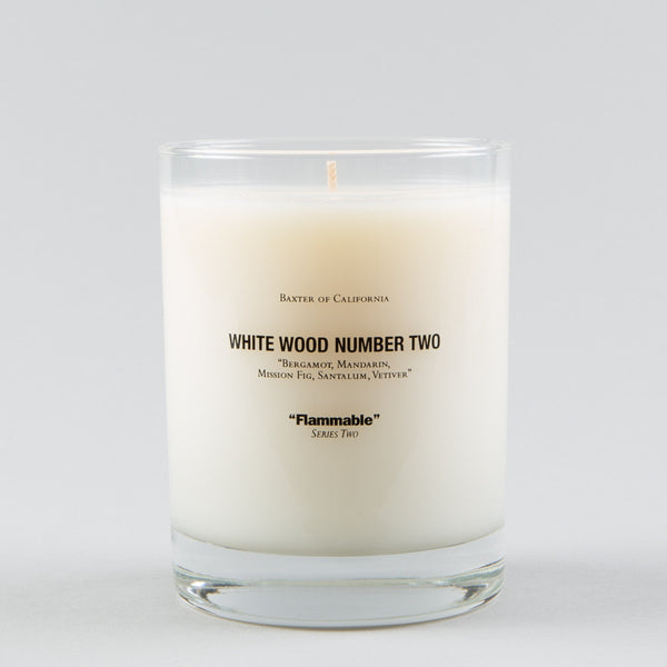 BAXTER OF CALIFORNIA-WHITE WOOD NUMBER 2 CANDLE-Supply & Advise