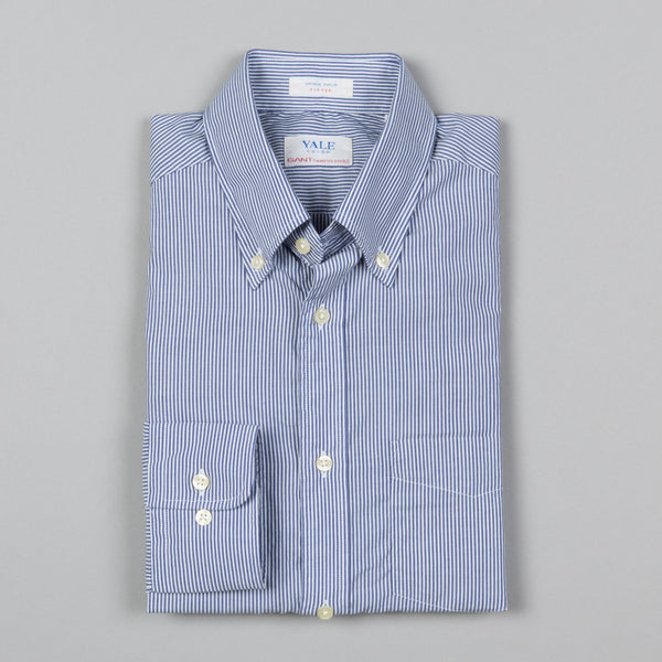 GANT-YALE ARCHIVE POPLIN STRIPE FITTED BUTTON DOWN MIDNIGHT BLUE-Supply & Advise