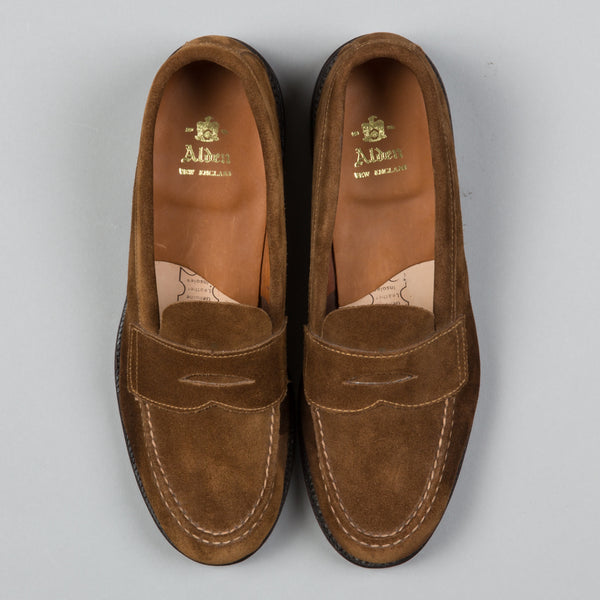ALDEN-UNLINED PENNY LOAFER SNUFF SUEDE 6243F-Supply & Advise