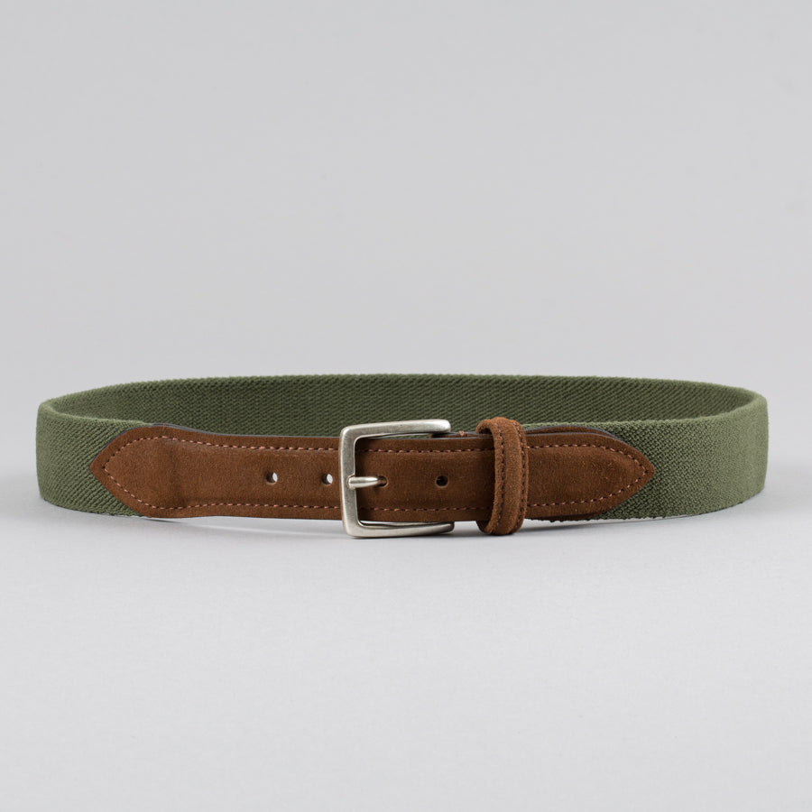 ANDERSON'S | STRETCH CANVAS BELT OLIVE/SNUFF | Supply & Advise