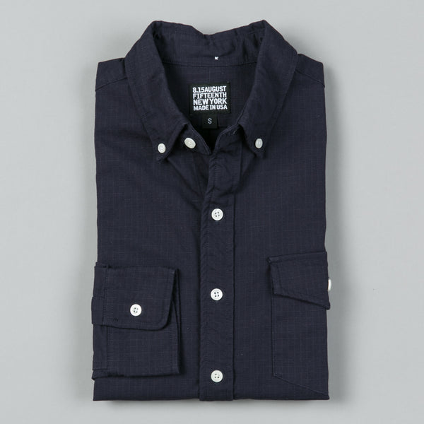 8.15 | AUGUST FIFTEENTH-SLIM FIT BUTTON DOWN RIPSTOP NAVY-Supply & Advise