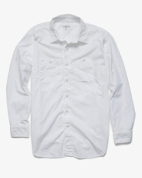 ENGINEERED GARMENTS-WORK SHIRT WHITE 100'S 2PLY BROADCLOTH-Supply & Advise