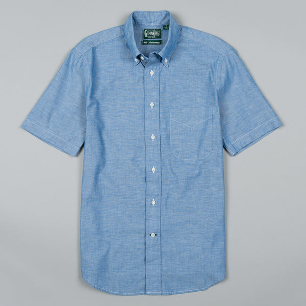 GITMAN VINTAGE-CLASSIC CHAMBRAY SHORT SLEEVE BUTTON DOWN BLUE-Supply & Advise