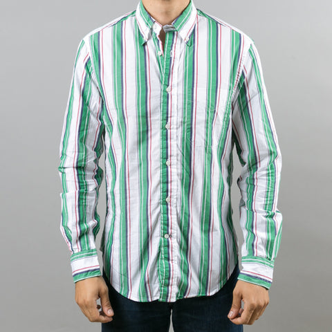 YACHTING STRIPE BUTTON DOWN GREEN