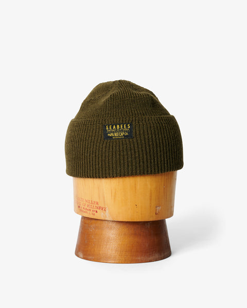 PAPA NUI-SEABEES WATCH CAP OLIVE WOOL-Supply & Advise