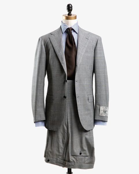 RING JACKET-FOX BROTHERS WOOL SUIT GREY GLEN CHECK-Supply & Advise