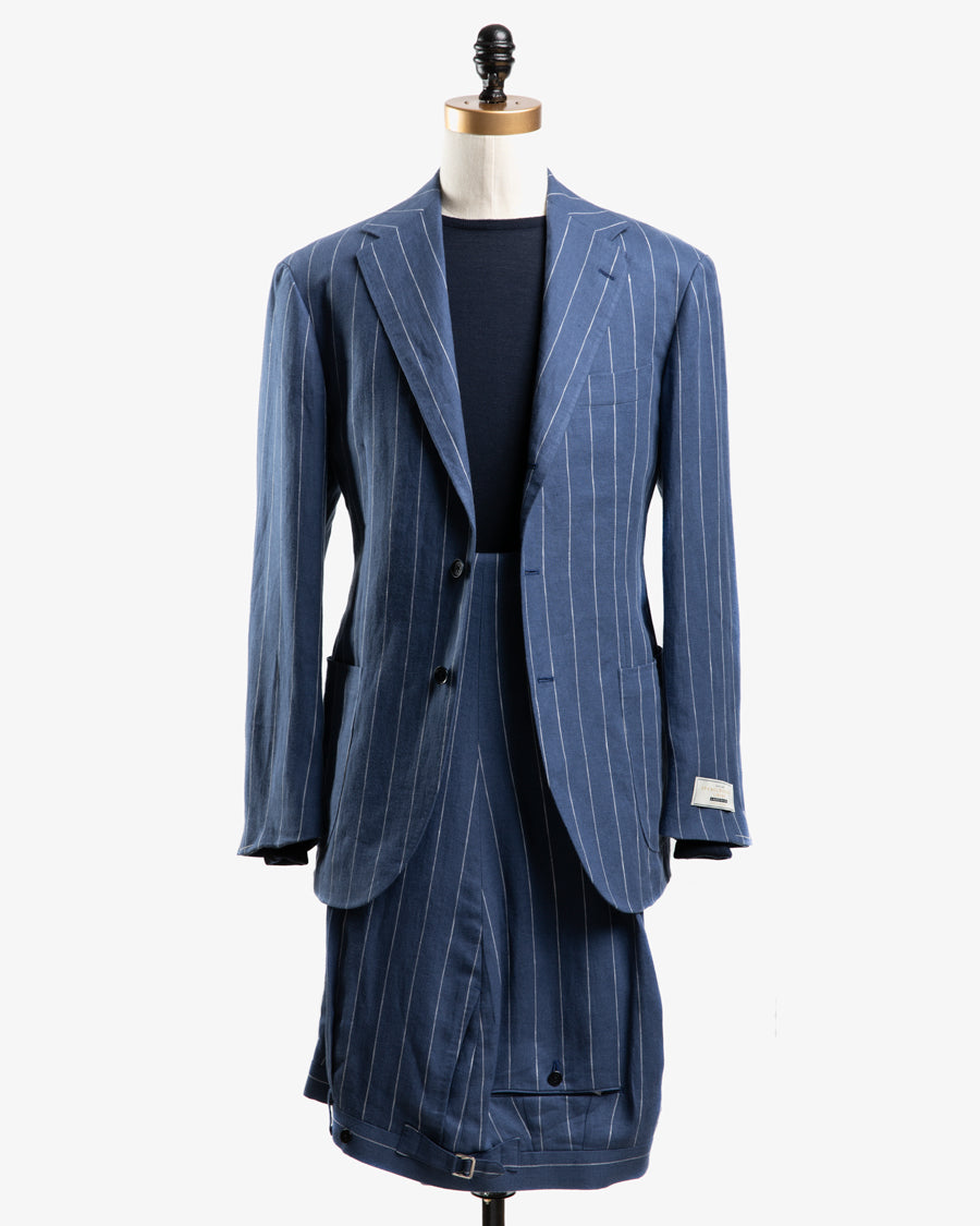 RING JACKET | SPENCE BRYSON LINEN SUIT BLUE ROPE STRIPE | Supply